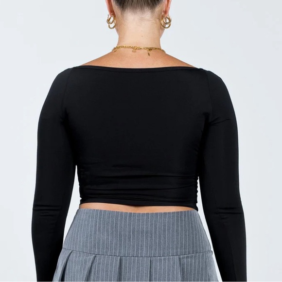 Princess Polly Hyden Long Sleeve Top - Black - Picture 2 of 3